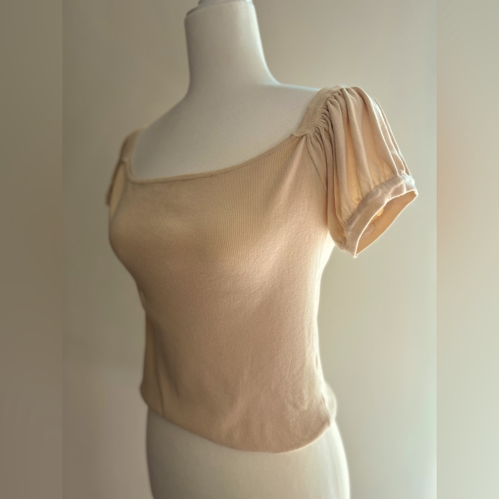 Off shoulder semi crop tops | large top | cream top